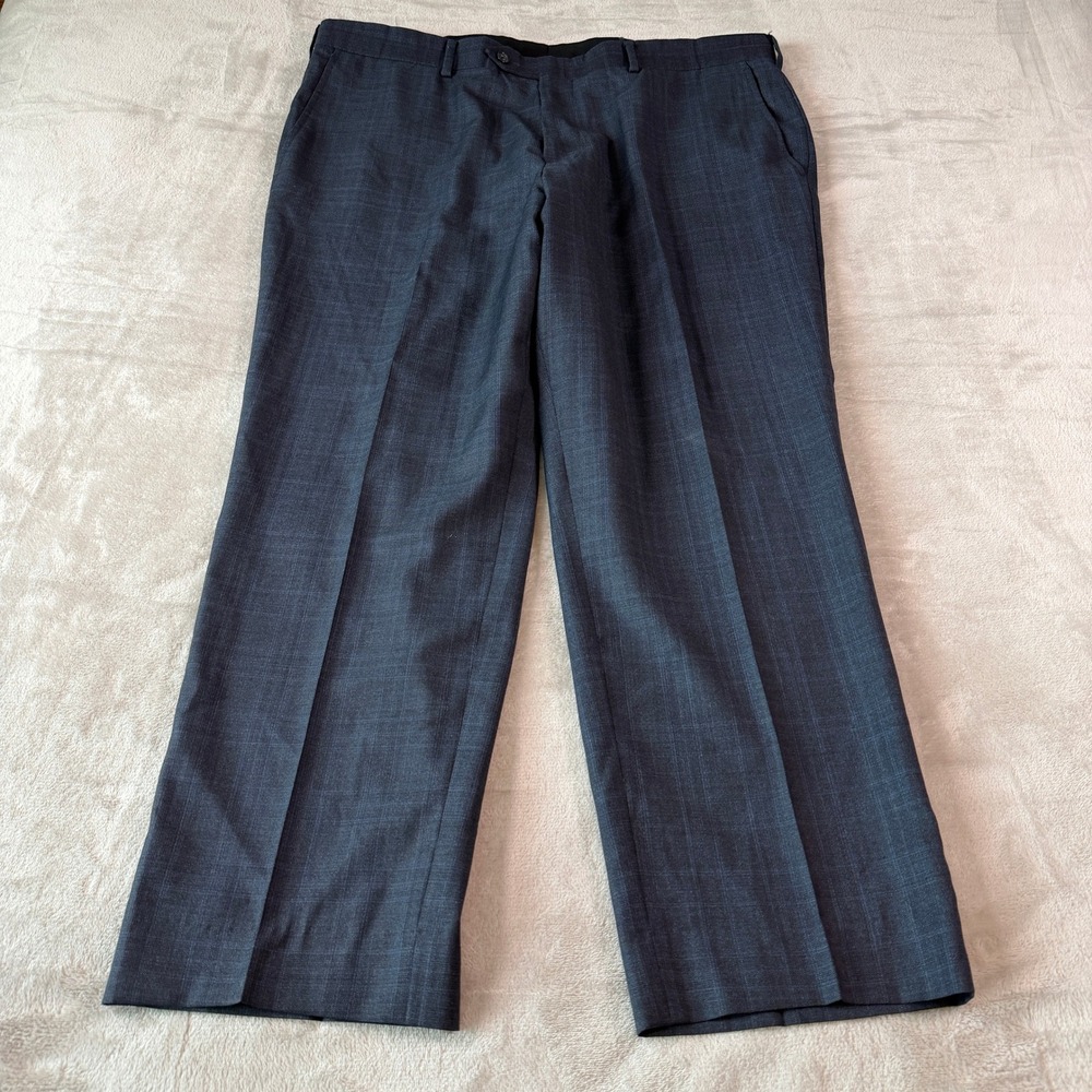 Brooks Brothers 1818 Regent Mens 40x28 Navy Blue Glen Plaid Wool Dress Pants